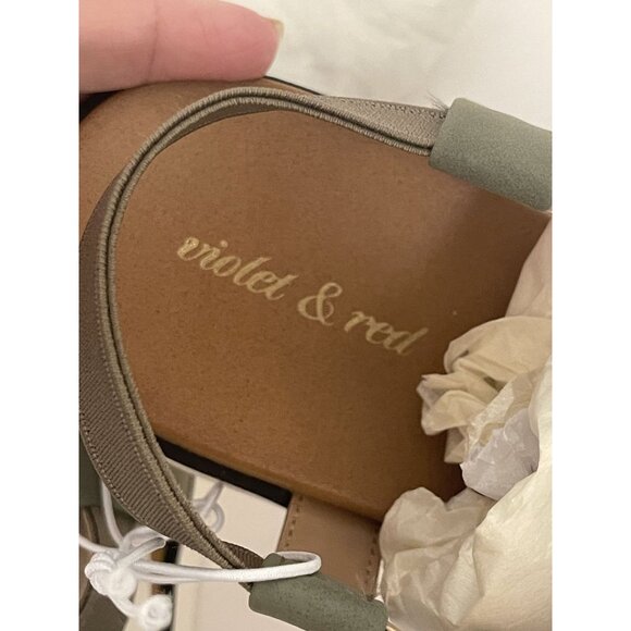 VIOLET & RED Tyree Women's 9 Green Gladiator Faux Leather Flat Sandal Vacay NEW - Picture 8 of 9